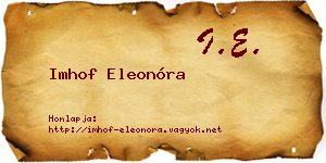 Imhof Eleonóra névjegykártya